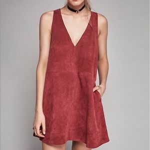 Free People maroon suede sleeveless dress